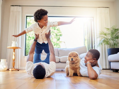Family enjoying a comfortable Palm Springs home