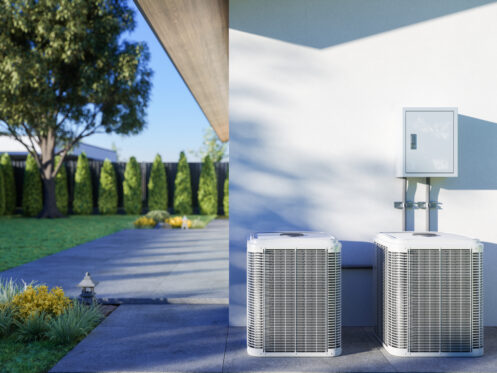 Two AC units outside a Palm Springs home